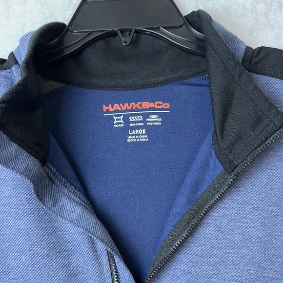 Hawke Co Men's Blue Black Pullover Sweater 1/2 Zip Large - Picture 5 of 13